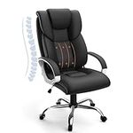 Farini Executive Office Chair, High Back Ergonomic Chairs with Padded Cushion, PU Leather Chairs with Adjustable Lumbar Support and Smooth Rolling Wheels