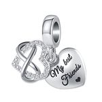 OutstandLong Friendship My Best Friend Heart Charm BFF Infinite Love Bead for Pandora Bracelet