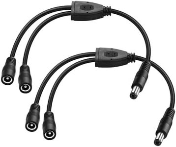 PNGKNYOCN DC 5,5 x 2,5 mm, 1 maschio a 2 femmine, cavo splitter di alimentazione 30 cm, cavo adattatore splitter Y, per telecamere CCTV DVR, strisce luminose a LED (confezione da 2)