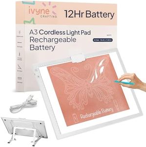 iVyne Rechargeable A3 Light Pad for Diamond Painting - LED Light Board for Weeding & Tracing - Diamond Art Light Pad - Ultra-Thin & Portable - Perfect for Artists & Crafters - White
