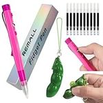 Fidget Pen for Anxiety Stress Relief Fidget Toys Pack, Anti Stress Black Pens Squeeze Bean Keychain Toys for School Kids Adults, Magnetic Ball Pen Multifunction Writing Ballpoint Pen Gifts for Men