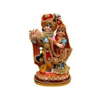 BUNUS Radha Krishna Murti for Home Decor|Exquisite Polyresin Radha Krishna Idol on Peacock|18x10x5 cm | Multicolour Handcrafted Showpiece for All Occasions