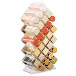 Hebaogugu Lipstick Organizer, Clear Lipstick Holder, Plastic Makeup Holder and Storage with 28 Slots, Cosmetics Rack for Lipstick Display and Storing