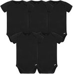 Gerber Baby 5 Pack Onesies Multi-Packs Bundle Interlock 180 GSM, Black, 3-6 Months