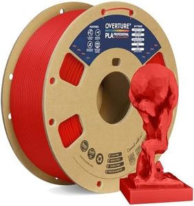 Overture PLA Plus (PLA+) Filament 1.75mm PLA Professional Toughness Enhanced PLA Roll with 3D Build Surface 200 x 200mm, Premium PLA 1kg Spool (2.2lbs), Dimensional Accuracy +/- 0.05 mm (Red)