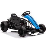 Kids Republic 24V Electric GoKart - Outdoor Racer Drifter Go Kart Drift Car for Kids and Adults with Upgraded Design (Blue cover)