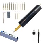 Cell Phone Damaged Screw Extractor Kit, Handheld Electronic Cut Set for Small Screw,12 Heads for 4 Size, USB 5V Power Supply, iPhone Repair,Screw Extractor for iPhone/Laptop/Pad/Cell Phone