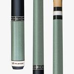 Players C604 Billiard Pool Cue Stick Metallic Mint Forearm and Butt with Decorative Graphic Overlay Ring Treatment, Stealth Matte Finish Wrapless Handle, 19-Ounce, 13mm Tip