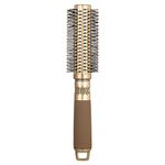 Skisneostype Round Barrel Hair Brush Blow Dry Drying Bristle, 23.5 CM High Temperature Resistant Nano Technology Ceramic Ionic Hairbrush, Boar Bristle Brush for Hair Drying, Styling, Curling (Gold)