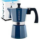 GROSCHE Milano Stovetop Espresso Maker Moka Pot 6 Espresso Cup - 9.3 oz, Blue - Expresso Coffee Maker Stove top Coffee Maker Moka Italian Espresso greca Coffee Maker Brewer Percolator