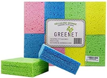 Cleaning Sponges Bulk Sponges, 24 Pack+ 2 Free Heavy Duty Scouring Pads, Sponges Bathroom Sponge Kitchen, Cleaning Sponge 100% Natural Cellulose for Kitchen Sponges 4.1 X 2.7 X 0.6 Inches by Greenet