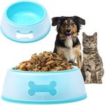 Noa Store Plastic Dog Bowls - Dog Feeding Station - Puppy Water Bowl Non Spill - Accessories for Puppies - Non-Slid Double Layer Pet Bowl - Durable Hygienic Plastic Bowl - Non Skid Dog Bowls - Blue