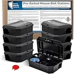 Pre Baited Mouse Boxes (Pack of 10) Effective Indoor Mouse Trap Boxes - Safe Mouse Bait Solution, Convenient Mouse Station, Ideal Mouse Traps for Indoors, Preloaded Mouse Killer Complete with Key