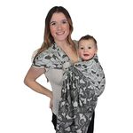 Ring Sling Baby Carrier - 100% Organic Cotton - Baby Wrap - Comfortable and Adjustable - Holds up to 15.8 kg (Size 2, Biloba Chia)