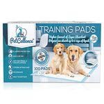 PetCellence Puppy Pads 100 Pack, Super Absorbent Pet Dog Training Pads Large 60 x 60cm with Anti-Slip Adhesive Tabs, Eliminate Odour, Leak-Proof Floor Protection Toilet Pee Mat