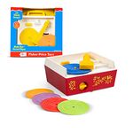 Fisher-Price Classics | Music Box Record Player | Baby Musical Toy, Baby Interactive Toy, Classic Toy with Retro Style Packaging, Pretend Play Toys for Boys and Girls Ages 18 Months+ | Basic Fun 1697