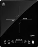 KPUY Induction hob 2000W, Induction Cooker with Portable Black Glass Plate, 19 Power Levels/21 Temperature Levels, Touch Sensor, 10 Hour Timer, Safety Lock