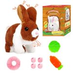 Bilinott Bunny Toys for Kids, Realistic Rabbit Toys with Jumping Action, Wiggling Ears, Twitching Mouth and Nose, Ideal Stuffed Rabbit Gift for 3+ Kids for Easter, Birthdays, Halloween, and Christmas