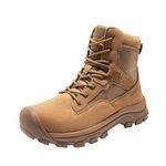 NORTIV 8 Men's Military Tactical Work Boots Leather Motorcycle Combat Boots, Coyote, 12