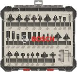 Bosch Professional 30 Pcs Router Bit Set With Mixed Bits, 6Mm Shank Bits, Suitable For Gkf 550 Plam Router And Gof 130 Router