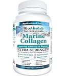 Marine Collagen Capsules. 67-Day Supply. Mercury Free, No Fish Aftertaste. 270 Collagen Pills w/Type 1 Hydrolyzed Collagen Peptides Powder