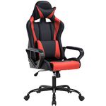 BestOffice Computer Executive Desk Office Chair with Lumbar Support Headrest for Women, Men, Red