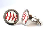 Baseball Cufflinks Made from a Real Base Ball