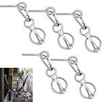 Nuenen Horse Tie Ring Stainless Steel Horse Tack and Supplies Safety Horse Accessories with Eye Bolts and Snaps Saddle Horse Training Equipment for Pulling (Silver,5 Sets)