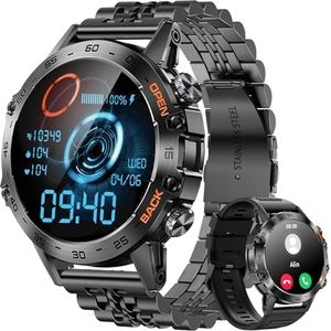 PODOEIL Military Smart Watches for Men(Answer/Make Call), Tactical Smartwatch for Android iOS, 400mAh Battery/Sports Modes