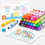 Shuttle Art Washable Dot Markers 26 Colors with Free Activity Book, Fun Art Supplies for Kids Toddlers and Preschoolers, Non Toxic Water-Based Paint Daubers, Dot Art Markers