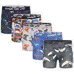 Gamer Mens Boxer Trunks -5 Pack - Gamer For Life Jacquard Waistband - Gaming Controller Design Underwear - 95% Cotton, 5% Elastane - S M L XL 2XL (Mens Gamer For Life, Medium)