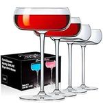 PARACITY Martini Glasses Set of 4, 8 oz Crystal Coupe Glasses, 240ml Hand Blown Premium Crystal Glasses, Perfect for Cocktails, Martinis, Margaritas, Parties, Catering Boxes and Gifts