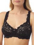 Marlon Women's Sarah Lace Underwired Bra, Black, 40C