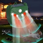 HOPSEM Ultrasonic Animal Repeller for Gardens Solar Cat Repellent Cat Scarers Waterproof Fox Deterrent with Flashing Lights Alarm Sound 5 Modes Motion Detection Sensor for Outdoor Dog Squirrel Deer