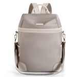 Missnine Nylon Backpack for Women,Anti-theft Backpack,13 Inch Tablet Rucksack,Convertible Shoulder Bag with Secured Zippers for Daily,Grey