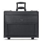 Solo Classic Rolling Hard Sided Catalog Case with Dual Combination Locks, Black, Black, 12.8" x 18" x 7", Men's Laptop Bags