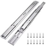 10 inch Drawer Slides 1 Pairs (2pcs) Soft Self Close Full Extension Ball Bearing Drawer Slides 3 fold Full Stretch Side Mount Drawer Slides 100 LB Capacity Drawer Slide 10" Silver