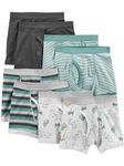 Simple Joys by Carter's Boys' Little Kid 8-Pack Underwear, Dinos/Stripes/Grey, 8