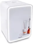 Cooluli Glow 10L Mini Skincare Fridge with Mirror & LED Light - Small Refrigerator for Skin Care, Makeup, Beauty, Cosmetics, Food & Drinks, White