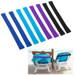 Niuoppy 8pcs Silicone Beach Towel Bands, Lightweight Elastic Towel Bands for Sun Loungers, Elastic Beach Chair Bands for Chair Cruise, Beach Pool Cruise Essentials Accessories (Size 2)