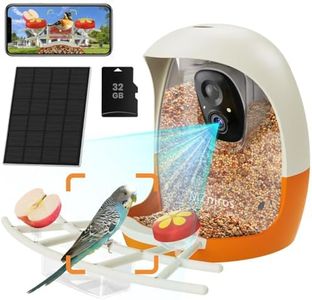 AI Smart Bird Feeder with Camera,2K HD Video Bird Feeder with 32G Card 5200mAh Battery,AI Identify, Video Live Stream Camera with Instant Arrival Alerts, Live View(Orange)