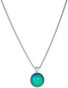 LiHan1028 Round Shaped Temperature Sensing Color Changing Pendant Mood Necklace