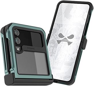 Ghostek Atomic Slim Galaxy Z Flip 4 Case - Clear Back with Green Aluminum Metal Bumper, Shockproof & Dual-Layer Protective Phone Case, Limited Edition Color for 2022 Samsung Z Flip 4 Case(6.7")(Green)