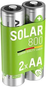 ANSMANN AA SOLAR Batteries [Pack of 2] Long Lasting Low Self Discharge Rechargeable AA Type 800 mAh NiMH MaxE Pro Battery For Solar Powered Equipment, Garden Lights, Lanterns
