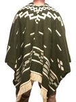 DAVLINA, Clint Eastwood, Alpaca Wool Poncho: Western Style, Unique and Handmade in Ecuador. Thick, Warm and Soft Wool Poncho, Olive Green, One Size