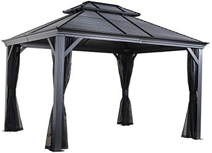 Sojag Mykonos 1216 | Aluminium Pavillon 4x5 m | Dach aus galvanisiertem Stahl | Inkl. Moskitonetz & Regenrinnen | Doppeltes Dach | 150 kg/m² Schneelast | Ganzjährig wetterfest