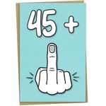 46th Birthday Card, 45 + 1, Funny Birthday Card for 46 Year Old Women or Men,