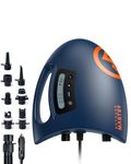 OutdoorMaster 20PSI High Pressure SUP Air Pump Shark - Intelligent Dual Stage Inflation & Auto-Off & Deflation, 12V DC Car Connector, for Inflatable Stand Up Paddle Boards, Boats (Dark Blue)