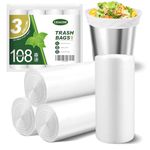 Small Trash Bags 3 Gallon, 108 Count Garbage Bags Bathroom Mini Trash Can Liners, fit 10-13 Liter Clear