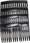 4 Pack of 7cm Plain French Side Hair Combs Slides Grips Clips Hair Accessories for Women Girls by Glitz4Girlz… (Black)